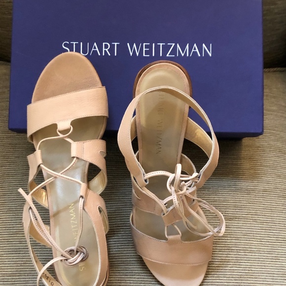 Stuart Weitzman Shoes - Stuart Weitzman TieGirl Nude Comfy Calf 9.5 Wide